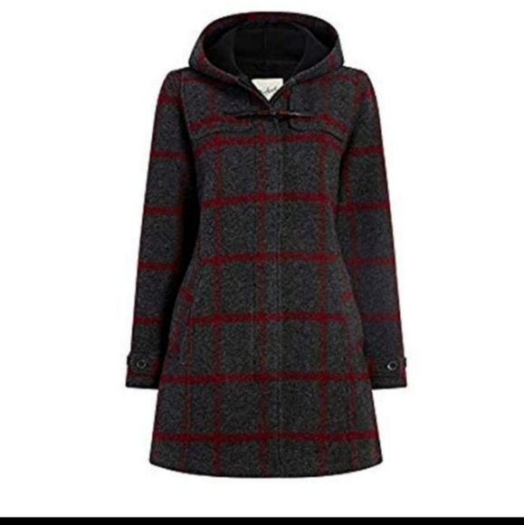 Woolrich Ember Peak Wool Plaid Checked Hoodie Winter Snow Fall Pea Coat - Picture 1 of 14